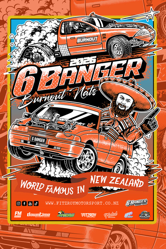 2026 6 Banger Event Flag - Portrait